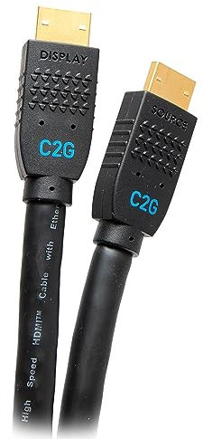 C2G 15ft (4.5m) Performance Series Ultra Flexible Active High Speed HDMI Cable - 4K 60Hz In-Wall, CMG (FT4) Rated Compatible with Xbox, Blu-ray, DVD, PS5, Smart TV, Soundbar, Monitors