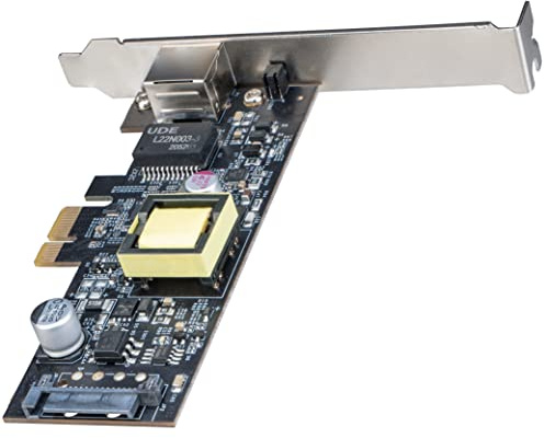 Akasa 2.5 Gigabit PCIe Network Card with PoE | PoE RJ45 LAN Port | 2500/1000/100/10 Mbps | PCIe 3.0 x4 or x8 or x16 slot ​| Support Low Profile Case | Built-in SATA Power Connector | AK-PCCE25-02