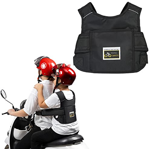 Barn motorcykel säkerhetsbälte, justerbart barn motorcykel sele för barn, baby fallskydd justerbar längd, motorcykel barnstol bälte, med reflekterande ränder, lämplig för 1–10 år