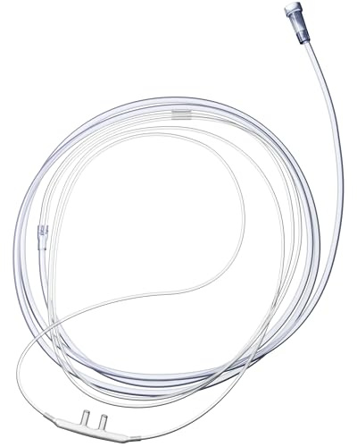 Cánula nasal de oxígeno de 7 pies, paquete de 10 cánulas nasales para oxígeno, cánula de tubo de oxígeno ligera resistente a las torceduras estándar
