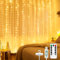btfarm Lichtervorhang Innen 2x2m, 200 LED Lichterketten Vorhang mit Fernbedienung 8 Modi Timer USB Lichterkettenvorhang Wasserdicht für Schlafzimmer Zimmer Party Weihnachten Deko, Warmweiß