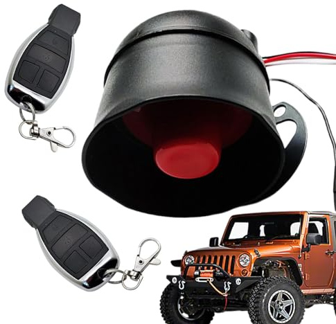 ETUCYNG de Alarma para la Seguridad del automóvil, de Alarma para vehículos - de Alarma de Seguridad antirrobo de 12 V - de Alarma con 2 mandos a Distancia, Sonido