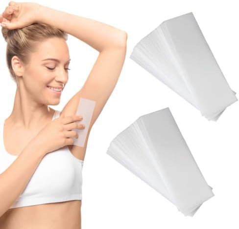 QEDBOJE 100 Stück hautschonende & reißfeste Vliesstreifen für Warmwachs und Zuckerpaste Enthaarungsstreifen für Depilation