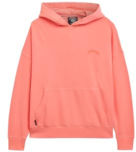 Superdry Damen Essential Hoodie mit Logo Feuriges Korallrot 38