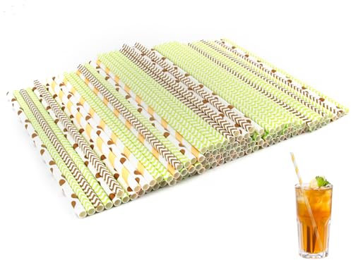 200 Pezzi Cannucce Usa e Getta in Carta Biodegradabili, Compostabili e Resistenti, 19,7 x 0,6 cm, Perfette per Cocktail, Bibite, Tè, Latte, Acqua e Bevande, Ideali per Casa, Bar, Ristoranti e Catering
