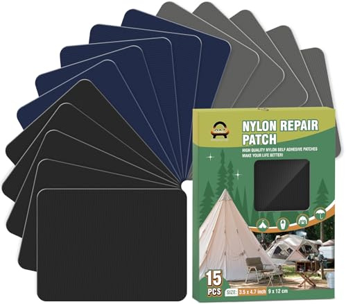 Down Jacket Repair patch, Self-Adhesive Repair patches for Clothing, Waterproof Nylon Fabric Repair Tape for Puffer Jacket, Tent, Backpack, Sleeping