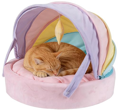 Cat Cave Bed - Foldable Warming Sleeping Place | Cat Cave as House and for Cats and Small Dogs in the Home