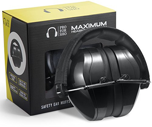Pro For Sho All Terrain Safety Ear Protection - Larger Size Foldable Ear Muffs Lighter Weight & Maximum Hearing Protection, X-Large
