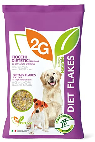 2G Diet Flakes Diet Flakes – cibo per cani Complementare Mix di Fiocchi Vegetali per Diete Casalinghe 8kg Per Tutte le Età e Razze Naturale e Bilanciato Made in Italy