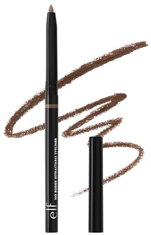 e.l.f., No Budge Retractable Eyeliner Creamy UltraPigmented Long Lasting Enhances Defines Intensifies Boldens AllDay Wear 0.18g, Coffee