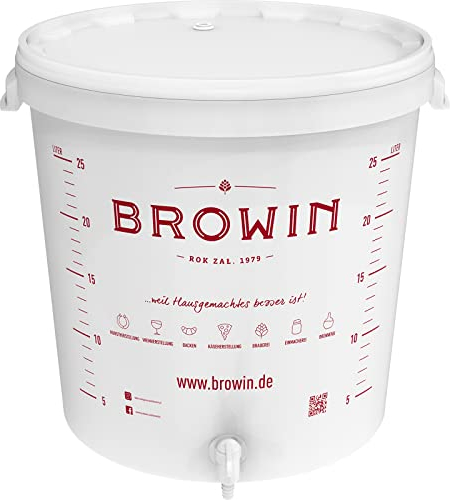 Browin 340447 Gärbehälter 30 l mit Etikett und Ablasshahn, DE