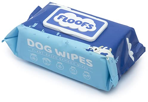 Floofs Antibacterial Dog Wipes for Paws, Body, Face & Bum - Hypoallergenic Grooming Wipes - 100 Fragrance-Free Pet Wipe for Dogs, Puppies & Cats - 15 x 20 cm, 50 gsm