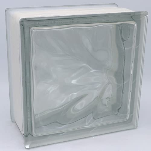 Fuchs Design THERMO BLOCK Slim, Glasbaustein Wolke Klar, 19x19x10cm, Wärmedämmung: Ug 1,0