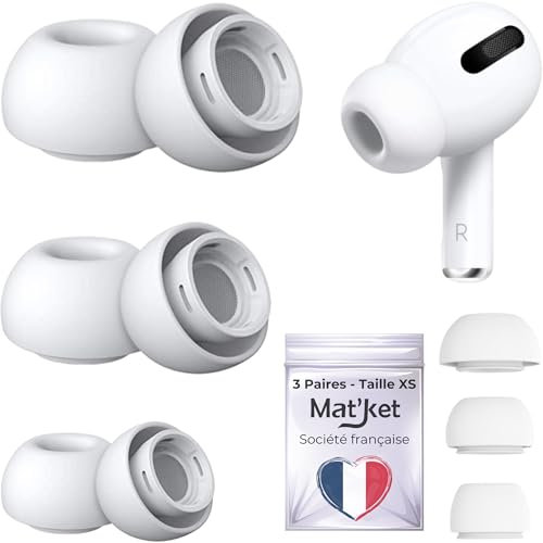 Almohadillas de Repuesto compatibles con AirPods Pro 1 y 2 generación – Gomas Auriculares Silicona Suaves y cómodas compatibles Apple AirPods Pro – Tapones intrauditivos Accesorios tamaño XS