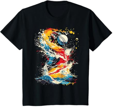 Artsy Water polo player on Abstract Art Water Polo T-Shirt