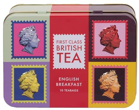 Ahmad Tea London Gifts | First Class Mini Caddy with English Breakfast | Gift | London & English Souvenirs | 10 Teabag Sachets | 1 Flavour
