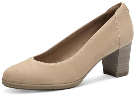 Tamaris Damen Klassische Ballerinas, Frauen Flats, Ballerina Schuhe, Damenschuhe, Comfort Lining, TOUCHit-Fußbett, Slip-ons, klassisch elegant, TAN Suede, 39 EU