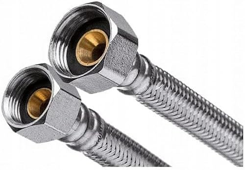 Flexschlauch 3/8 x 1/2 Zoll Verlängerung - Edelstahl Panzerschlauch 1000 mm - Anschlussschlauch Armatur für Wasserhahn