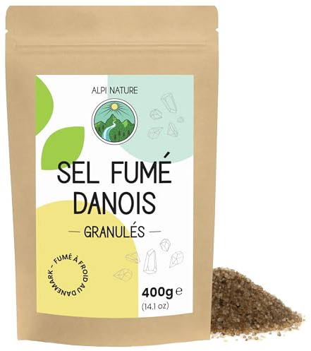 Alpi Nature Danskt Rökt Salt Granulat 1-3mm 400g, Rökt Havssalt, Kallrökt Bokträ Granulerat Havssalt