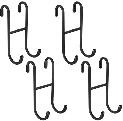 4 Pz Gancio Doccia, Gancio Accappatoio Doccia, Ganci Accappatoio Bagno Accappatoi, Appendi Ganci Asciugamani, Appendino Bagno per Parete Doccias, Nero