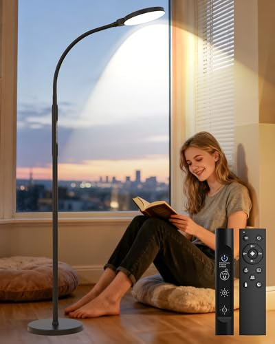 TroupePal Light Therapy Lamp 11000 Lux, Full Spectrum LED UV-Free Sunlight Lamp with 10 Adjustable Brightness & 5 Color Temperatures, 3 in 1 Light Therapy Floor Lamp for Home Office, Black