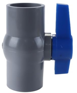 zalati kulventil, 40 mm innerdiameter PVC avstängningsventil med muff för akvarieinstallation, dräneringspump, pool, trädgårdsspridare gråblå