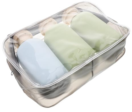 WEKADRIN 3 piezas Botellas de Viaje Diseño Prueba de Fugas Reutilizables y Portátiles para Artículos de Tocador Bolsa Transparente para Higiene Personal