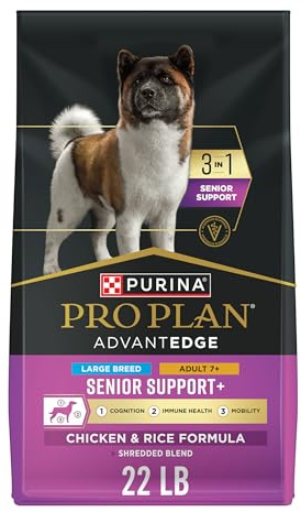 Purina Pro Plan AdvantEDGE Senior Support Plus Large Breed Shredded Blend Chicken and Rice Formula Dry Dog Food - 22 lb Bag