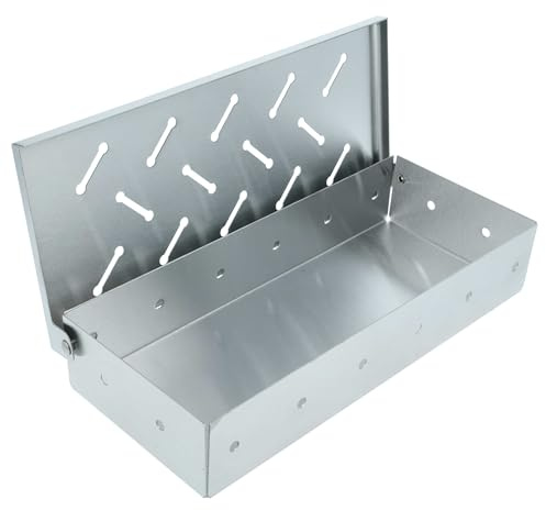 vhbw Caja para ahumar para Grill de Gas, Grill - Acero Inoxidable, diseño Plano 24 x 12 x 5 cm
