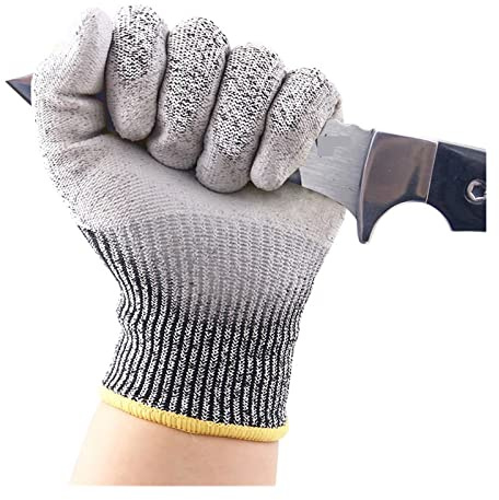 Nivå 5 Skärbeständiga handskar Höghållfast industri Kök Trädgårdsskötsel Anti-repor Anti-cut glas Skärskyddshandskar for arbetssäkerhet Arbetshandske Hög styrka(Light Gray,XL)