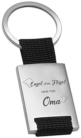 4youDesign Personalisierter Metall-SCHLÜSSELANHÄNGER -Engel ohne Flügel nennt man OMA- Geschenkidee zu Weihnachten Geburtstag Geschenk Muttertag (Oma, mitGravur)