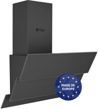 Wiggo WE-E533G(G) - Hotte aspirante inclinée - 50cm - Gris Triple Verre