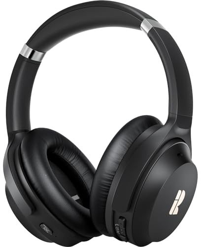 Bluetooth Headphones, Premium Active Noise Cancelling Wireless Headphones Over Ear, 50H Playtime, Hi-Res Audio, Deep Bass, Memory Foam Ear Cups for Travel, Home Office