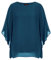 Hanna Nikole Damen Tops Batwing Sleeves T-shirt Große Größen Mesh Blusenshirt Pfauenblau 46-48