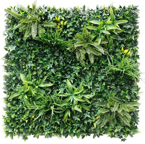 Ark Mat Artificial Plant Flower Living Wall Panels Realistic Indoor/Outdoor Garden 1 Piece 1m x 1m Home, Office, Cafe, Shop, Salon, Wedding (Greenwheat)