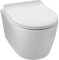 BALNEO Inodoro suspendido, Inodoro sin borde, Taza colgante sin cuello, Inodoro moderno de pared, con tablero extraíble abatible, Juego de montaje, Cerámica, Inodoro LUXA blanco