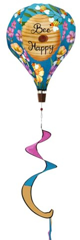 Happy Beehive Spring Hot Air Balloon Wind Twister 54 x 12 Briarwood Lane