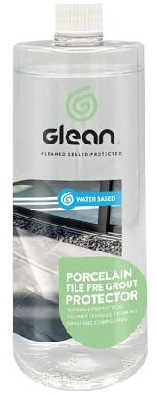 GLEAN Porcelain Tile Pre-Grout Protector | 1L | Protects Tiles & Paving from Stains left by Grout, Cement & Organic Matter | Water-Based, Breathable Finish | Interior & Exterior Use Stain Blocker