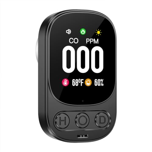 Kohlenmonoxidmelder, 3-in-1-Plug-in-CO-Melder | Temperatur | Luftfeuchtigkeit, CO-Monitoralarm mit Sprach- und LED-Digitalanzeige, Mini-Reise-CO-Alarm für Zuhause/Hotel/Wohnmobil