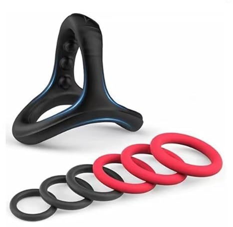Men's Adult Sperm Lock Ring,Silicone Cock Ring,Men's Triangular Cock Ring Sex Toy,Liquid Silicone Shark Ring,Adult Sex Toys for Male,Cock Ring Available in 6 Different Sizes to Enhance Erections