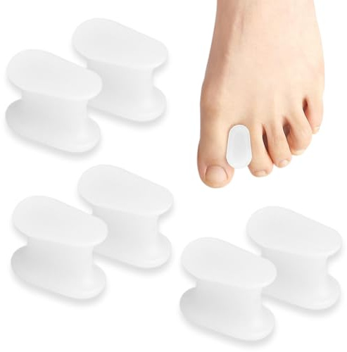 6 pezzi di separatori per dita dei piedi in gel, correttore per dita dei piedi in silicone morbido, distanziatore per dita dei piedi, sollievo dal dolore ai piedi, separatori per dita dei piedi