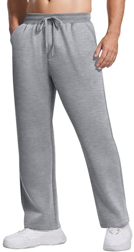 PINSPARK Pantalones de chándal para hombre, de forro polar, largos, térmicos, cálidos, con bolsillos