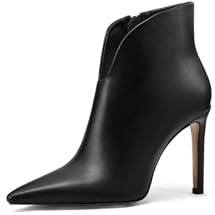 QUEEN HELENA Tronchetti con Tacco a Spillo Stivaletti Eleganti Donna K4053 (Nero Pu, Taglia unica, Sistema Taglie Calzature EU, Adulto, Donna, Numero, Media, 37)