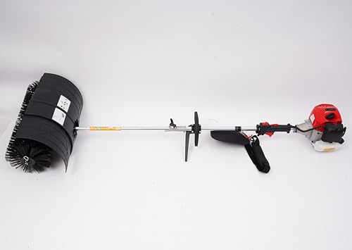 soudesileim 52 CC 2-taktsmotorkvast sopmaskin bensin, 1,7 kW 52 cm borstbredd, för rengöring av konstgräs och vägar, inklusive skyddsglasögon och krökt skyddskåpa