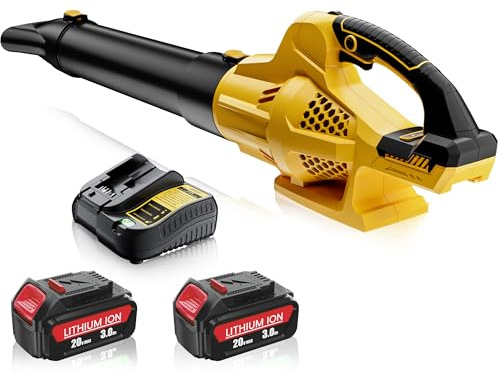 Leaf Blower Cordless with Battery and Charger, 500CFM, 6 Speed Modes, Electric Leaf Blower Compatible with Dewalt 20V Battery & Tools, Blowers for Lawn Care, Blowing Leaves, Dust, Snow