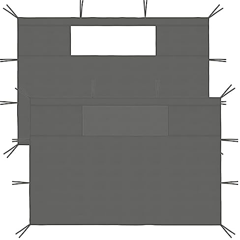 Mokuyary Pareti laterali per gazebo con finestre 2 pezzi, antracite per tenda di ricezione, gazebo da giardino e gazebo, Padiglione A1