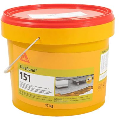 Sika SikaBond 151 – Elastic Wood Floor Adhesive – Easy To Spread – Forms Stable Trowel Peaks – Very Low Emissions – Parquet Brown – 17kg