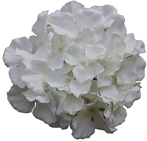 Qingriver 30 piezas de 18 cm de seda artificial hortensias para el hogar, jardín, boda, decoración, accesorios de bricolaje (# 11 blanco)