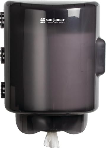 San Jamar Centerpull - Dispensador de Toallas de Papel con Embudo Ajustable para baño, cocinas y restaurantes, plástico, 13.25 x 10.75 x 10.25 Pulgadas, Negro