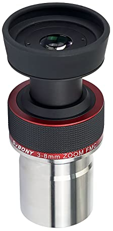 Svbony SV215 Planeten Zoom Teleskop Okular 3-8mm, 1.25inches Parfocal 56 Grad Constant AFOV, für Short Focus Teleskop OTA hohe Vergrößerung Mond Planeten Beobachtungen